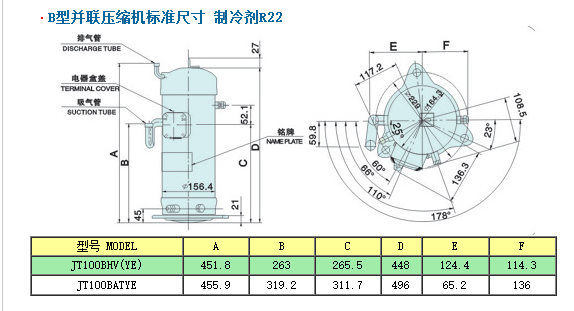 大金B系列压缩机